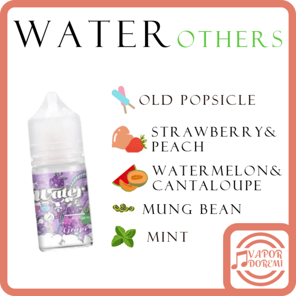 [3分涼][美國品牌] Water 瓦特 特殊口味複合式水果系列 老冰棍|薄荷|綠豆|草莓蜜桃|哈蜜西瓜 小煙油 30ML 0MG/35MG