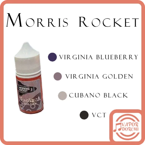 [美國品牌][不涼]Morris Rocket 莫里斯火箭 金色維吉尼亞 黑色古巴 藍莓 VCT 小煙油 30ML 50MG